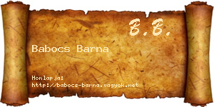 Babocs Barna névjegykártya